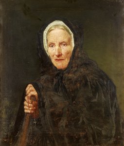 Old Woman with a Rosary by Carl d´Unker